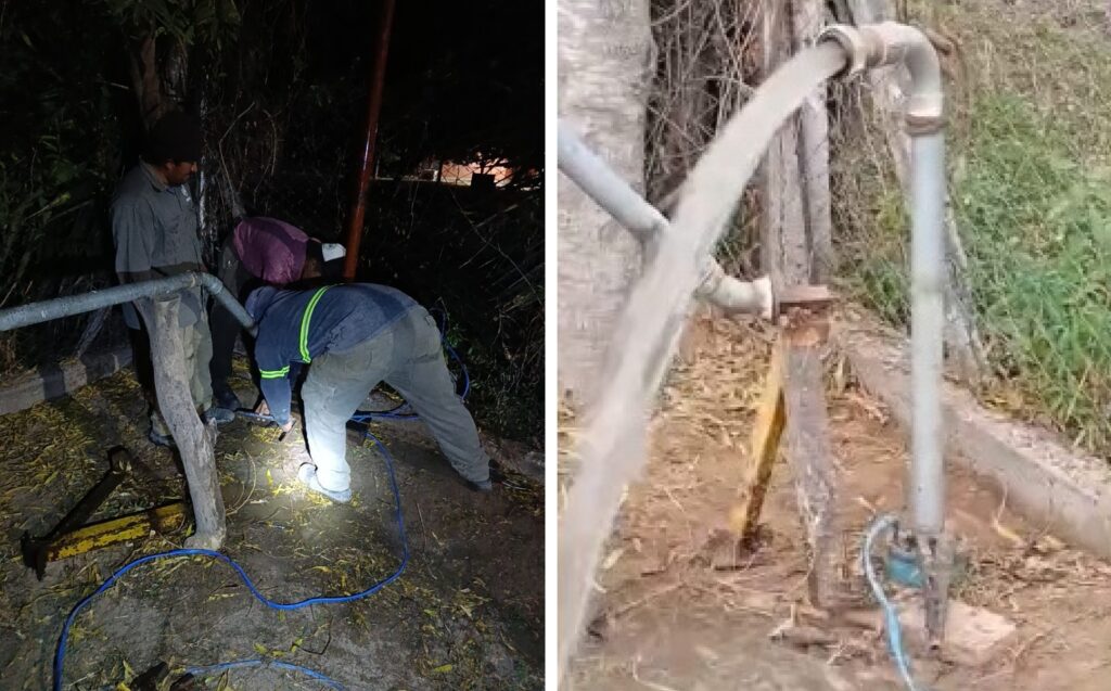 Agua Potable: Colocación de nueva bomba en el pozo del paraje Loaj