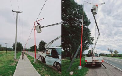 Personal de electricidad realizó trabajos de mantenimiento en el alumbrado público